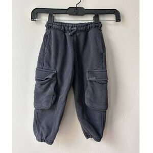 Zara Cargo Utility Jogger Pants Charcoal Navy 18-24M Streetwear Y2k